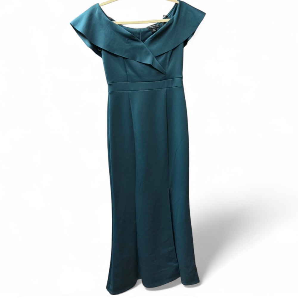 Alexa B Nites Elegant Teal Evening Gown - Picture 2 of 10
